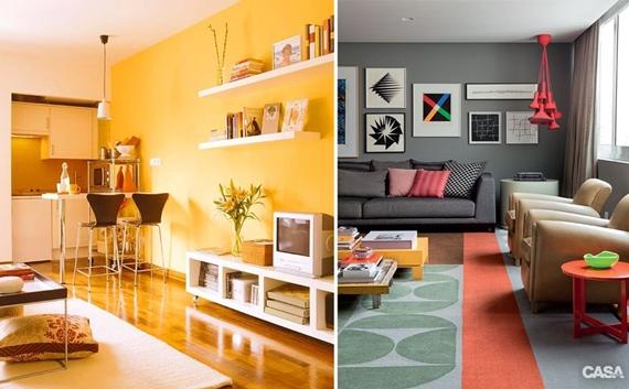 Inspiração de cores para a sala de estar