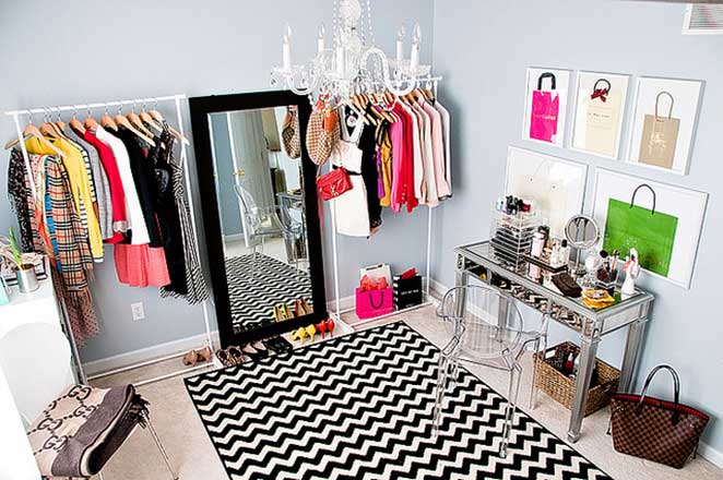 closet feminino colorido